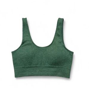 Balance Athletica (now vitality) padded channel green ribbed sports bra